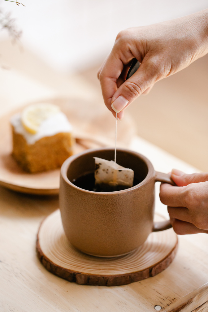 Tea Bag on Ceramic Mug